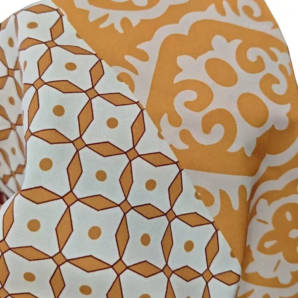 Yellow Boho Women's Vacation Style Allover Print Skirt